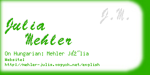 julia mehler business card